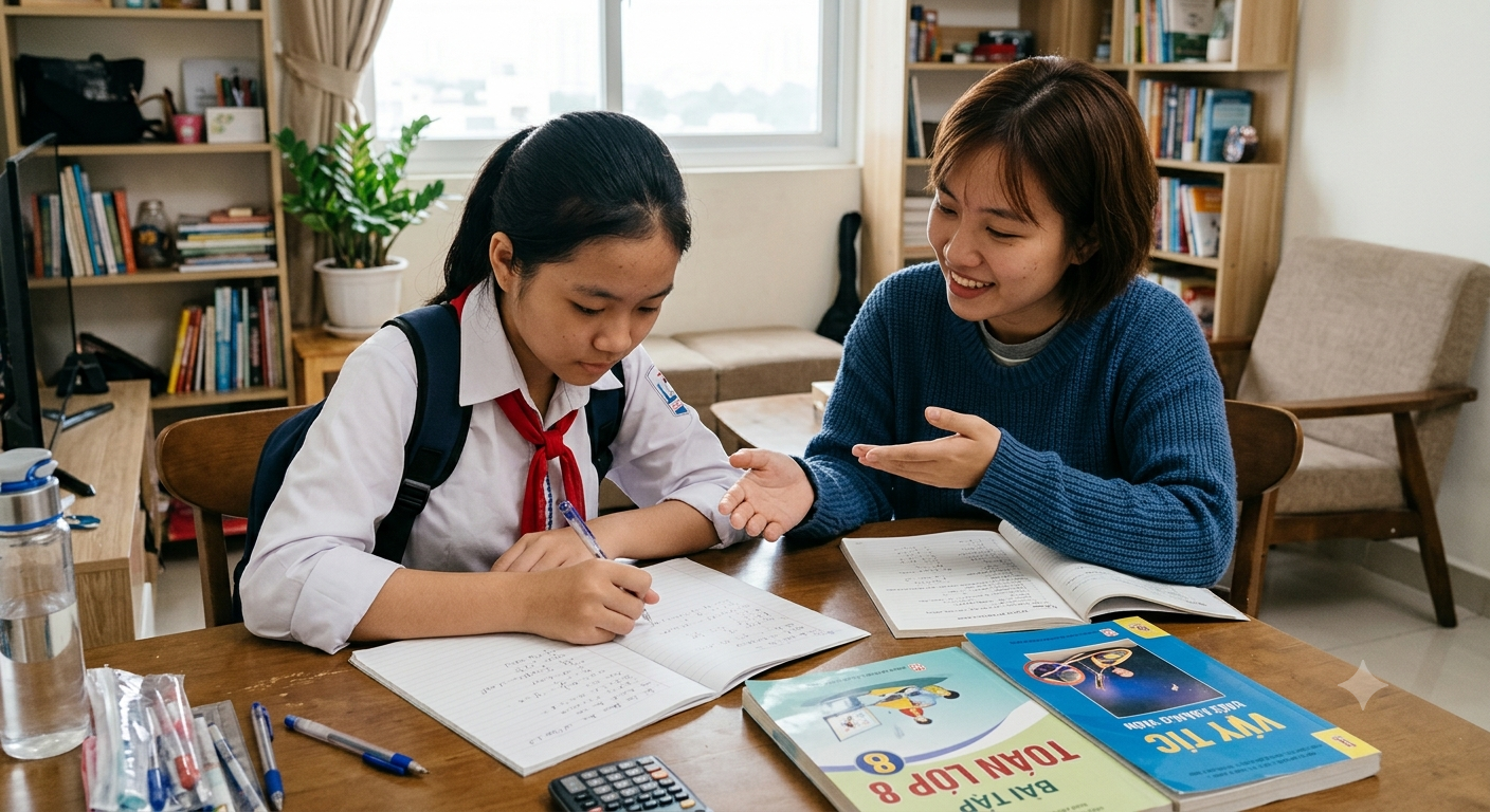 Bối cảnh học tập của học sinh trung học cơ sở và nhu cầu tìm gia sư tại nhà